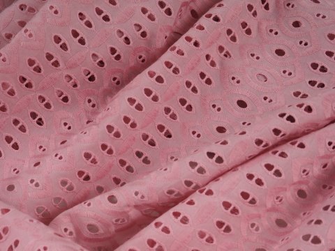 Bawełna ażurowa - Różowe elipsy Bawełna ażurowa - Różowe elipsy