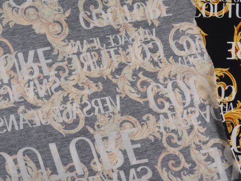 Dzianina sygnowana - Logotypy na czerni Dzianina sygnowana - Logotypy na czerni