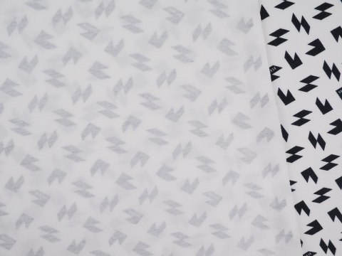 Dzianina sygnowana - Geometryczne wzory na bieli Dzianina sygnowana - Geometryczne wzory na bieli