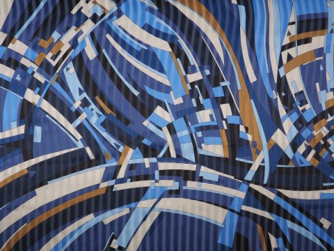 Jedwab sygnowany - Geometryczne wzory i paski Jedwab sygnowany - Geometryczne wzory i paski