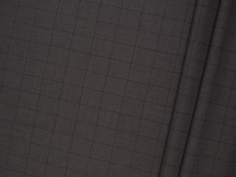 Wełna - Grafit w czarną kratę windowpane Wełna - Grafit w czarną kratę windowpane