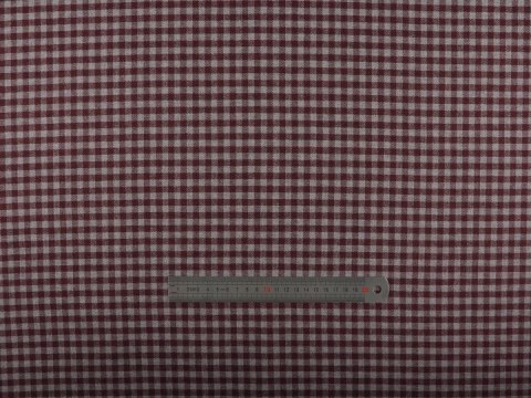 Wełna z bawełną - Kratka vichy bordo szarość Wełna z bawełną - Kratka vichy bordo szarość