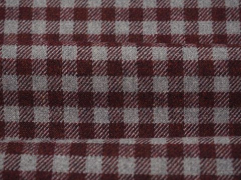 Wełna z bawełną - Kratka vichy bordo szarość Wełna z bawełną - Kratka vichy bordo szarość