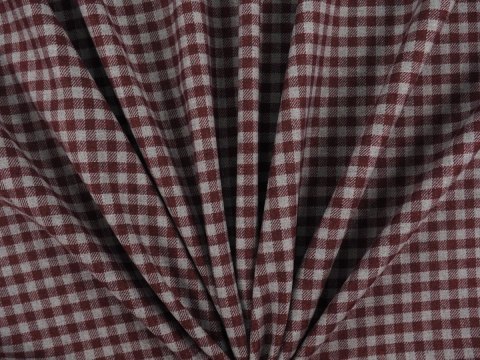 Wełna z bawełną - Kratka vichy bordo szarość Wełna z bawełną - Kratka vichy bordo szarość