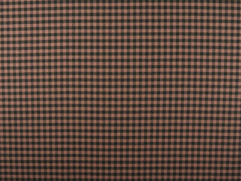 Wełna z bawełną - Kratka vichy łosoś oliwka Wełna z bawełną - Kratka vichy łosoś oliwka