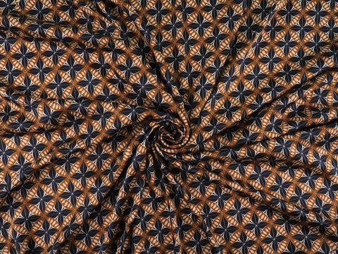 Poliester - Czarne i złote wzory geometryczne Poliester - Czarne i złote wzory geometryczne