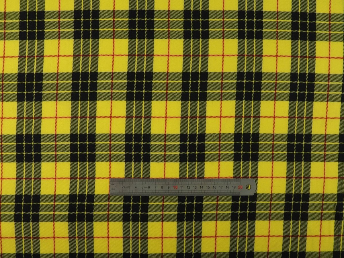 Wełna garsonkowa - Żółta krata tartan Wełna garsonkowa - Żółta krata tartan