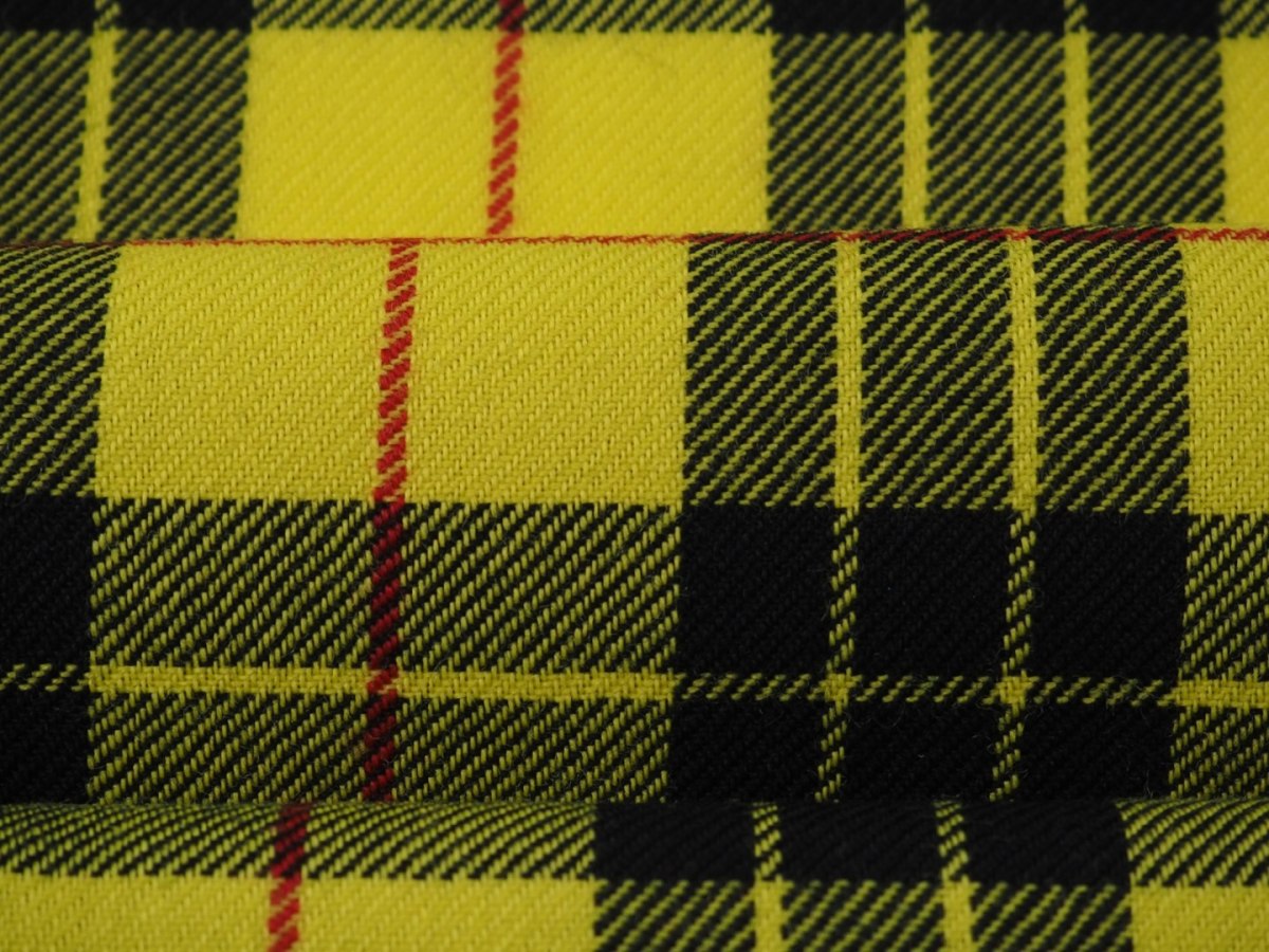 Wełna garsonkowa - Żółta krata tartan Wełna garsonkowa - Żółta krata tartan