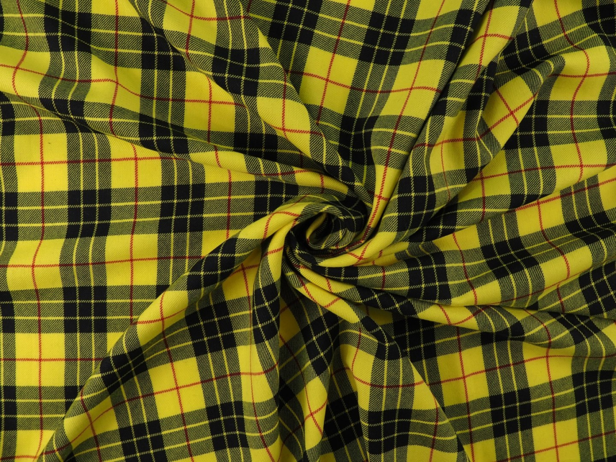 Wełna garsonkowa - Żółta krata tartan Wełna garsonkowa - Żółta krata tartan