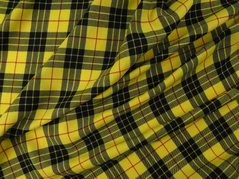 Wełna garsonkowa - Żółta krata tartan Wełna garsonkowa - Żółta krata tartan