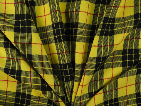 Wełna garsonkowa - Żółta krata tartan Wełna garsonkowa - Żółta krata tartan