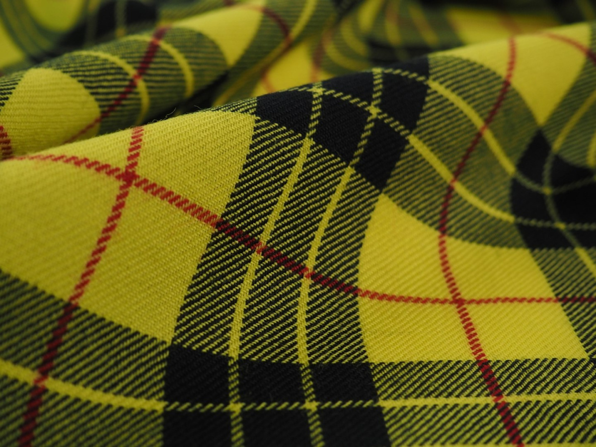 Wełna garsonkowa - Żółta krata tartan Wełna garsonkowa - Żółta krata tartan