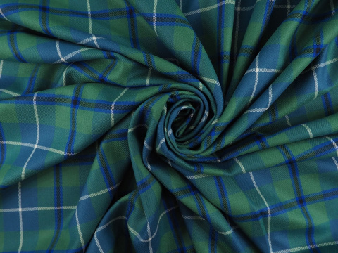 Wełna garsonkowa - Morska krata tartan Wełna garsonkowa - Morska krata tartan