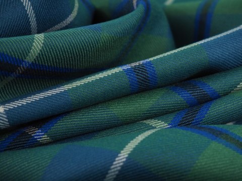 Wełna garsonkowa - Morska krata tartan Wełna garsonkowa - Morska krata tartan