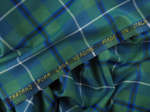 Wełna garsonkowa - Morska krata tartan Wełna garsonkowa - Morska krata tartan