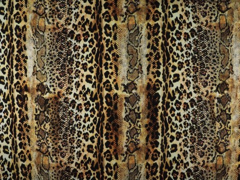 Dzianina wiskozowa - Piaskowy wąż i pantera Roberto Cavalli Dzianina wiskozowa - Piaskowy wąż i pantera Roberto Cavalli