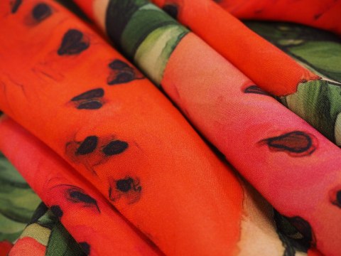 Jedwab elastyczny - Arbuzy zieleń Jedwab elastyczny - Arbuzy zieleń
