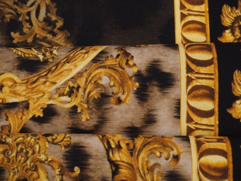 Jedwab elastyczny - Pantera i złote ornamenty Jedwab elastyczny - Pantera i złote ornamenty