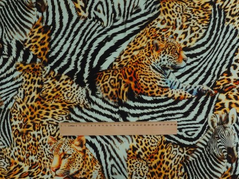 Jedwab - Dzikie koty i zebra Jedwab - Dzikie koty i zebra