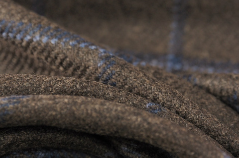 Kaszmir Loro Piana - Brązowa krata windowpane Kaszmir Loro Piana - Brązowa krata windowpane
