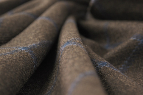 Kaszmir Loro Piana - Brązowa krata windowpane Kaszmir Loro Piana - Brązowa krata windowpane