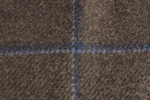 Kaszmir Loro Piana - Brązowa krata windowpane Kaszmir Loro Piana - Brązowa krata windowpane