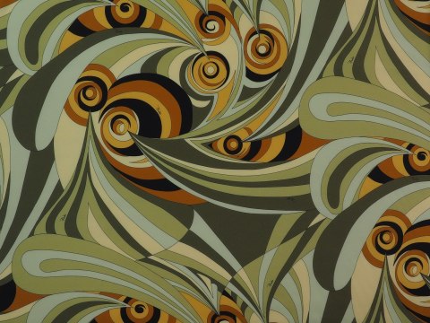 Jedwab sygnowany - Oliwkowe wiry Jedwab sygnowany - Oliwkowe wiry