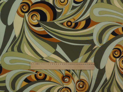 Jedwab sygnowany - Oliwkowe wiry Jedwab sygnowany - Oliwkowe wiry