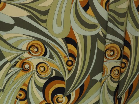 Jedwab sygnowany - Oliwkowe wiry Jedwab sygnowany - Oliwkowe wiry