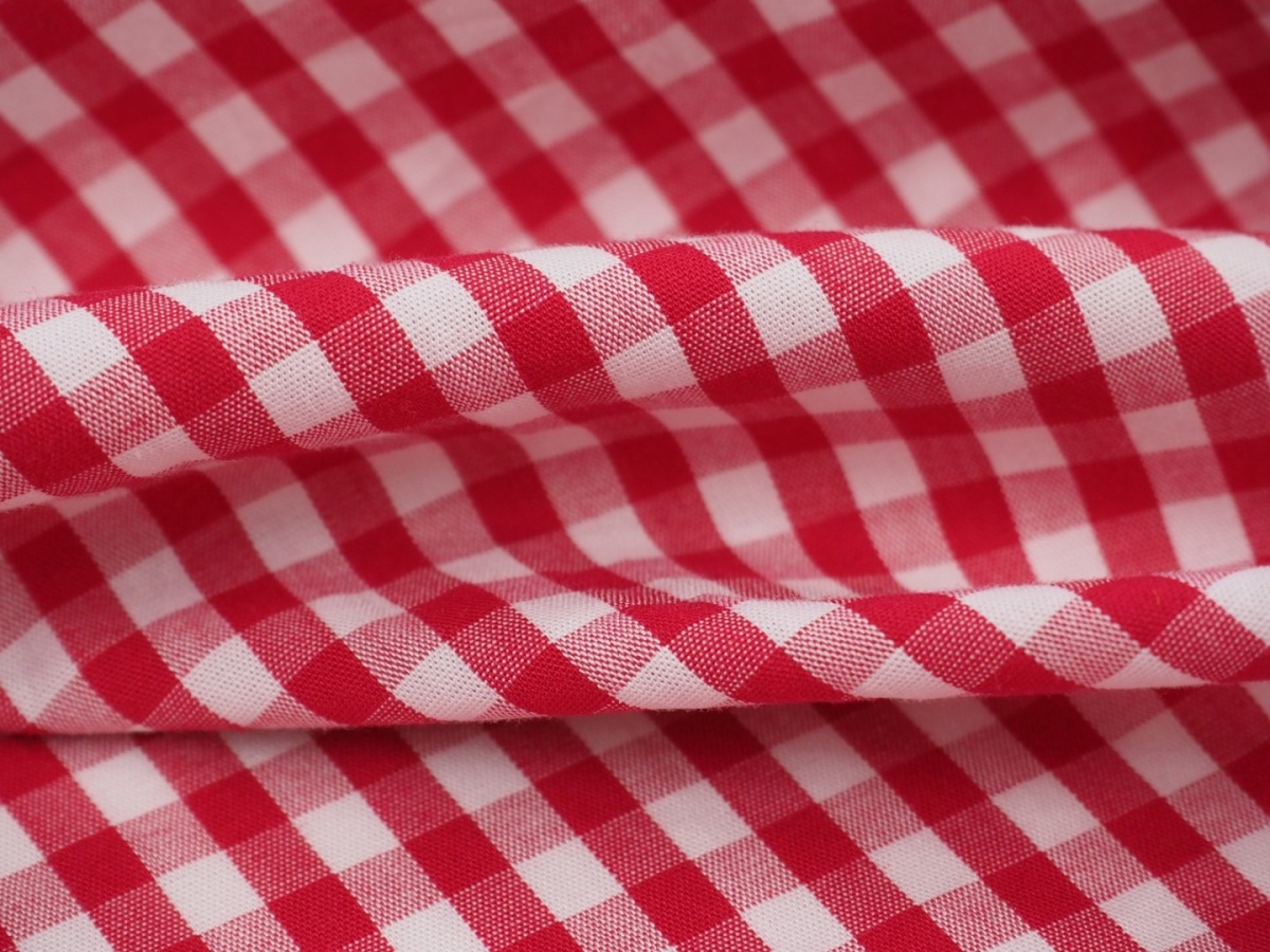 Bawełna - Czerwona kratka Vichy Bawełna - Czerwona kratka Vichy