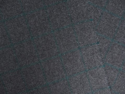 Wełna z kaszmirem - Szarośc i zielona krata Wełna z kaszmirem - Szarośc i zielona krata