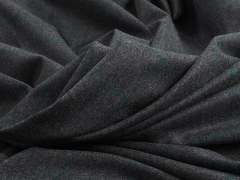 Wełna z kaszmirem - Szarośc i zielona krata Wełna z kaszmirem - Szarośc i zielona krata