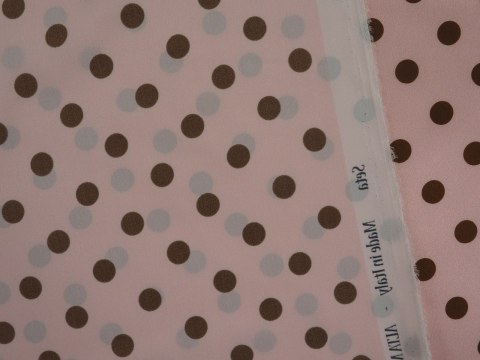 jedwab elastyczny grochy na różu jedwab elastyczny grochy na różu