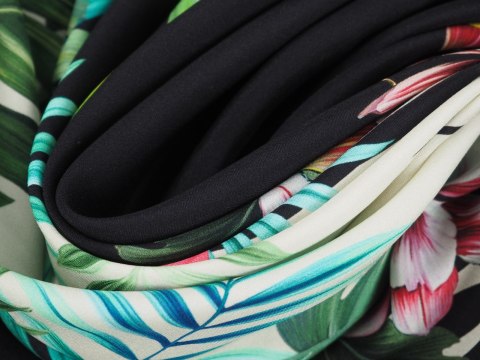 Jedwab elastyczny - Zebra i liście Jedwab elastyczny - Zebra i liście