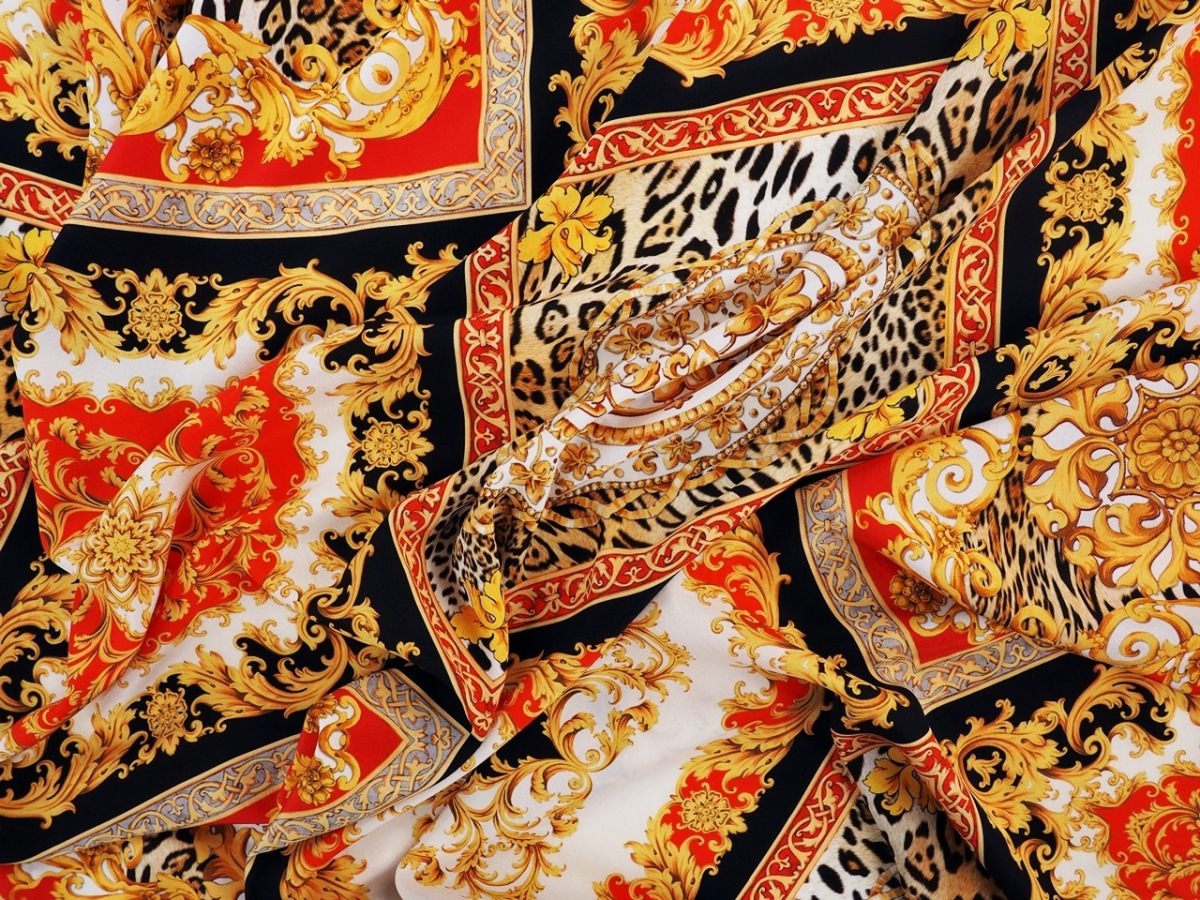 jedwab krepa kwadraty ornamenty pantera jedwab krepa kwadraty ornamenty pantera