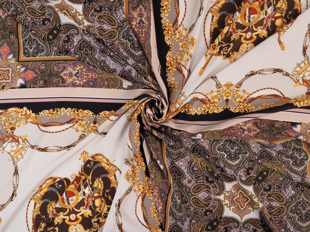 jedwab krepa herby i paisley panel jedwab krepa herby i paisley panel