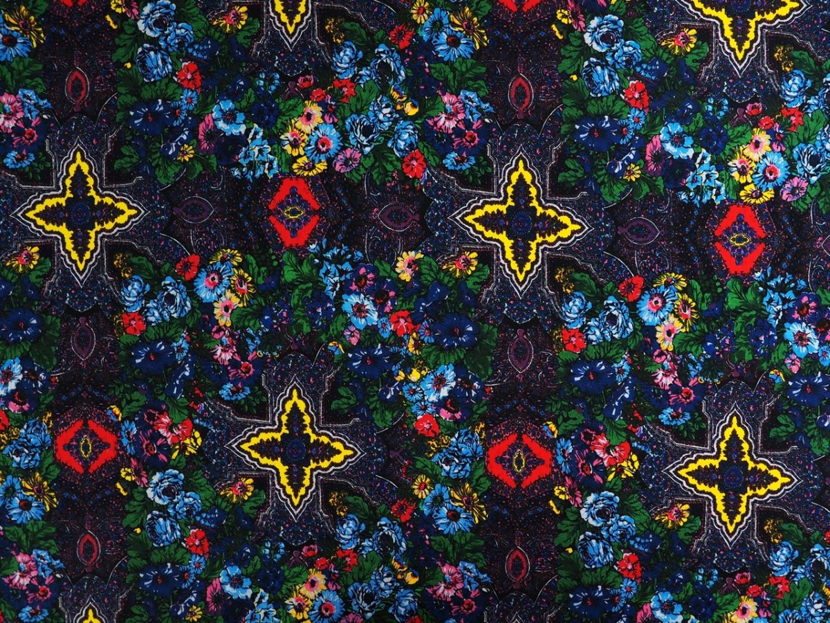 bawełna elastyczna kwiatowe kwadraty ornamenty bawełna elastyczna kwiatowe kwadraty ornamenty
