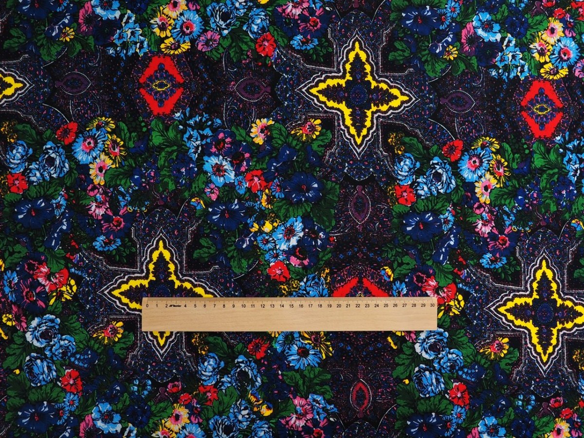 bawełna elastyczna kwiatowe kwadraty ornamenty bawełna elastyczna kwiatowe kwadraty ornamenty