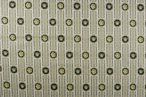 Bawełna sygnowana - Pionowe ornamenty kwadrat czerń Bawełna sygnowana - Pionowe ornamenty kwadrat czerń