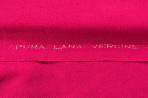 Krepa wełniana - Amarant - Made in Italy Krepa wełniana - Amarant - Made in Italy
