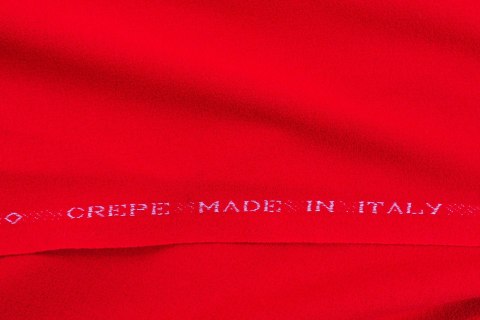 Krepa wełniana - Czerwień - Made in Italy - kupon Krepa wełniana - Czerwień - Made in Italy - kupon