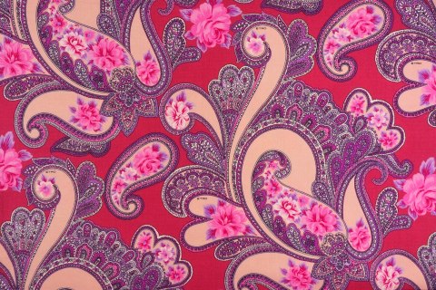 Wełna Etro - Różowy paisley i róże Wełna Etro - Różowy paisley i róże