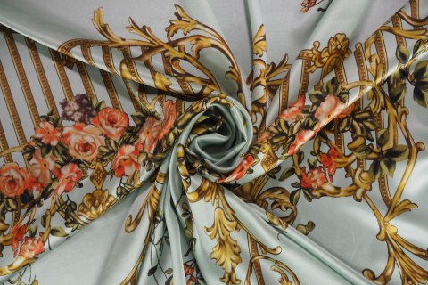 Jedwab Elisabetta Franchi - Miętowy panel Jedwab Elisabetta Franchi - Miętowy panel