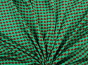 wiskoza w geometryczny, marokański wzór w kolorach zielonym i brązowym z żółtymi akcentami