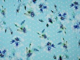 błękitna bawełna ażurowa w niebieskie kwiaty