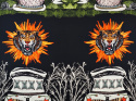 jedwabny panel w tygrysy i wazony z wizerunkami żurawi i ciem