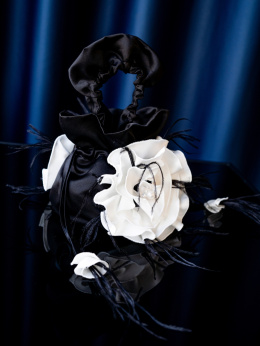 satynowa torebka wieczorowa black rose