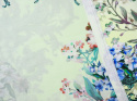 wiskoza w niebieskie i ceglane kwiaty z gradientowym tłem