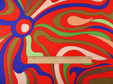 czerwony jedwab w abstrakcyjny, kolorowy wzór