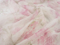 organza jedwabna w różowe wisterie i motyle